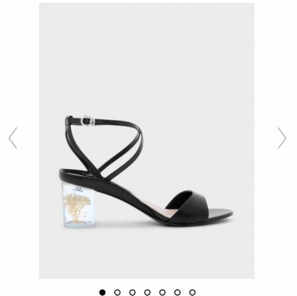 Charles&Keith Floral Lucite High Heel